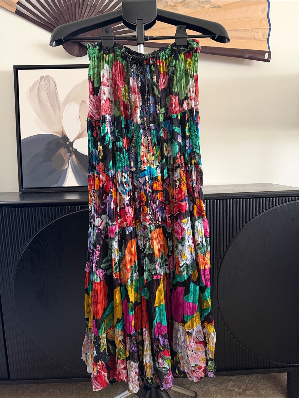 Vintage 90’s Boho Erika Tiered Crinkle Skirt
